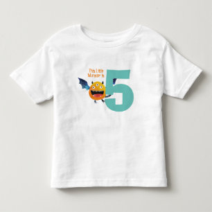 Fun colourful My Little Monster is 5 birthday   Toddler T-Shirt