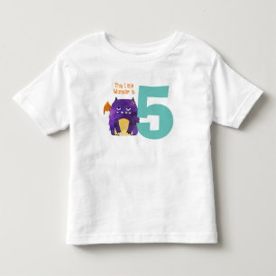Fun colourful My Little Monster is five birthday Toddler T-Shirt