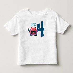 Fun colourful My Little Monster is four Toddler T-Shirt