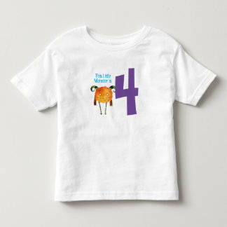 Fun colourful My Little Monster is  four  Toddler T-Shirt