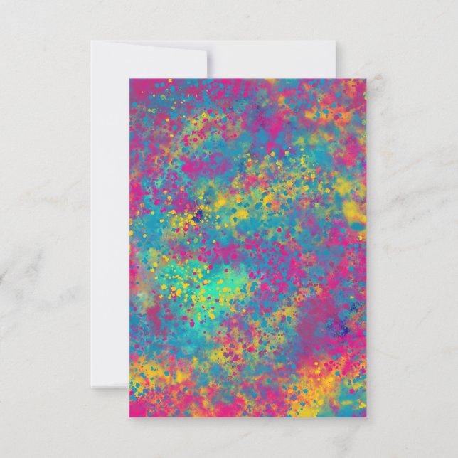 Fun Colourful Neon Paint Splatter Invitation Card (Front)