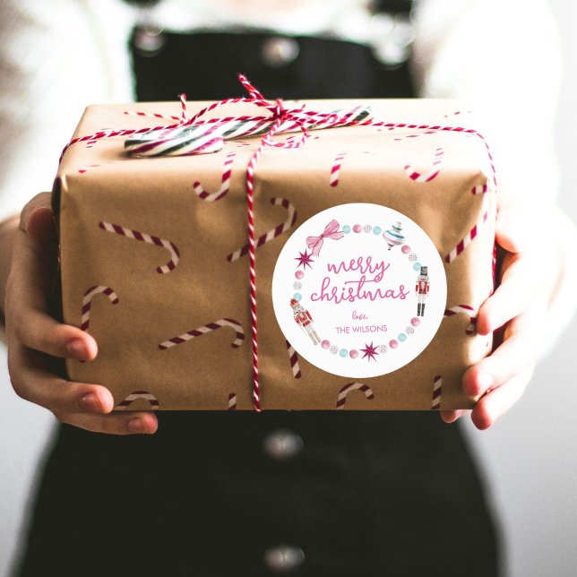 Fun Colourful Nutcracker Christmas Classic Round Sticker (Creator Uploaded)