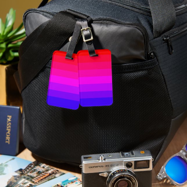 Fun Colourful Ombre Gradient  Luggage Tag (Front & Back)