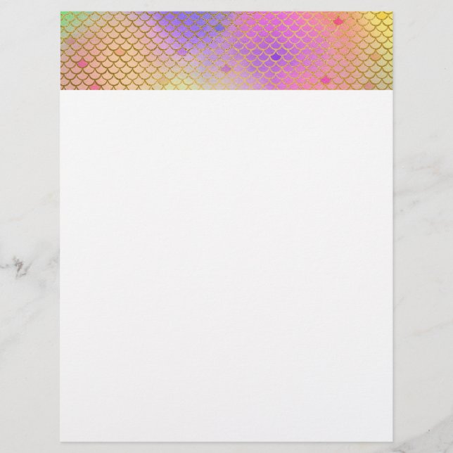 Fun Colourful Ombre Pastel Mermaid Pattern (Front)