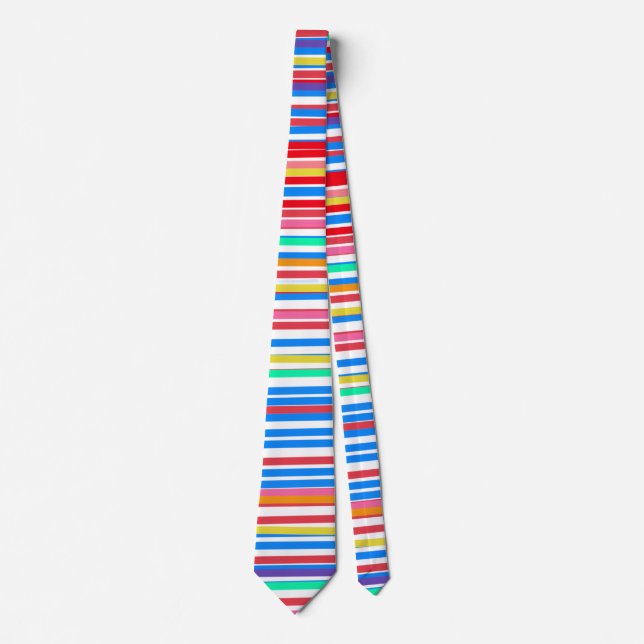 Fun Colourful Overlapping Geometric Stripes  Tie (Front)