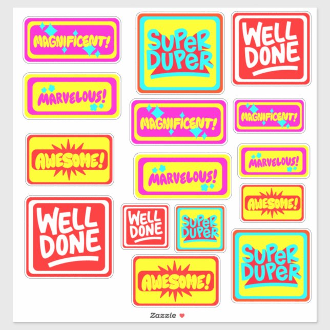Fun Colourful Pack of Teacher Reward Sticker (Sheet)
