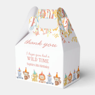 Fun Colourful Party Animals Safari Birthday Favour Box