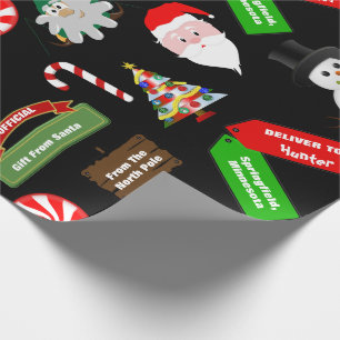 Fun, Colourful & Personalised Gift From Santa Wrapping Paper