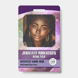 Fun Colourful Personalised Photo Employee Badge ID Badge