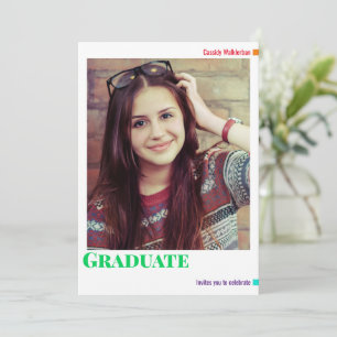 Fun Colourful Photo Graduation Invitation