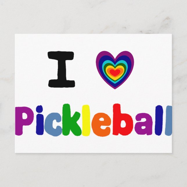 Fun Colourful Pickleball Letters Art Postcard (Front)
