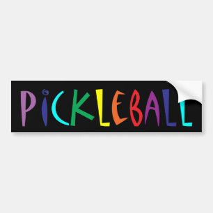 Fun Colourful Pickleball Letters Design Bumper Sticker