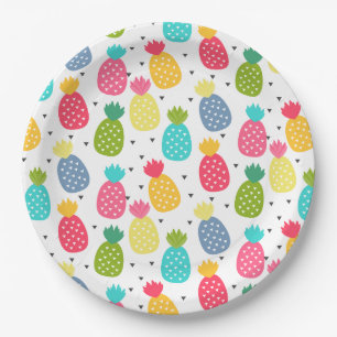 Fun Colourful Pineapple pattern   Paper Plate