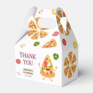 Fun Colourful Pizza Party Kids Birthday Favour Box