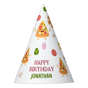 Fun Colourful Pizza Party Kids Birthday Hat