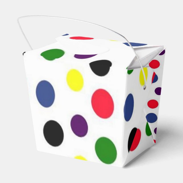 Fun Colourful Polka Dot Favour Box (Back Side)