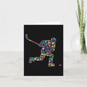 Fun Colourful Polka Dot Hockey International Dot D Card