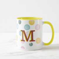 Fun Colourful Polka Dots 3D Monogram 