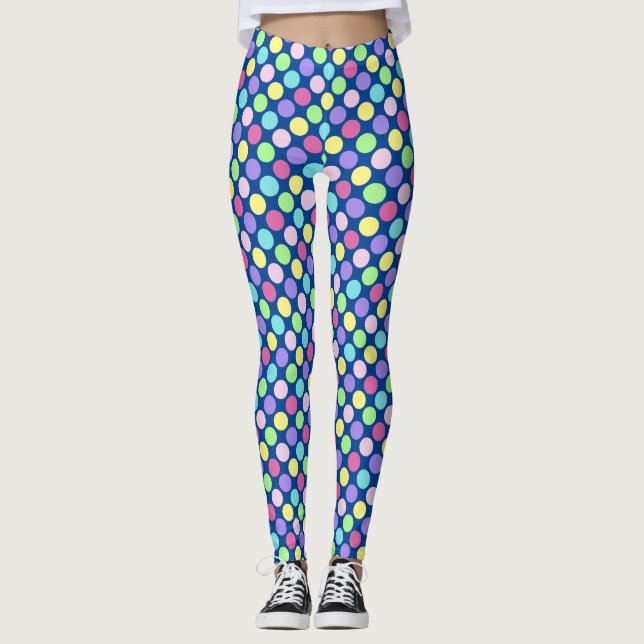 Fun Colourful Polka Dots Leggings (Front)