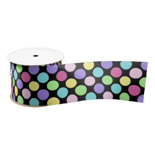 Fun Colourful Polka Dots Satin Ribbon