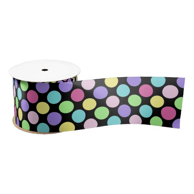 Fun Colourful Polka Dots Satin Ribbon (Spool)
