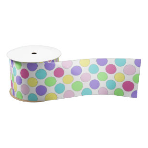 Fun Colourful Polka Dots Satin Ribbon