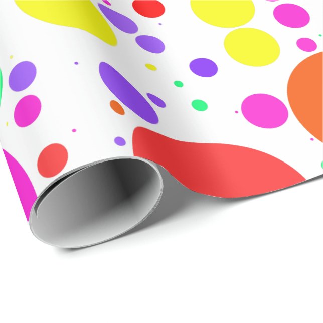 Fun Colourful Polka Dots Wrapping Paper (Roll Corner)