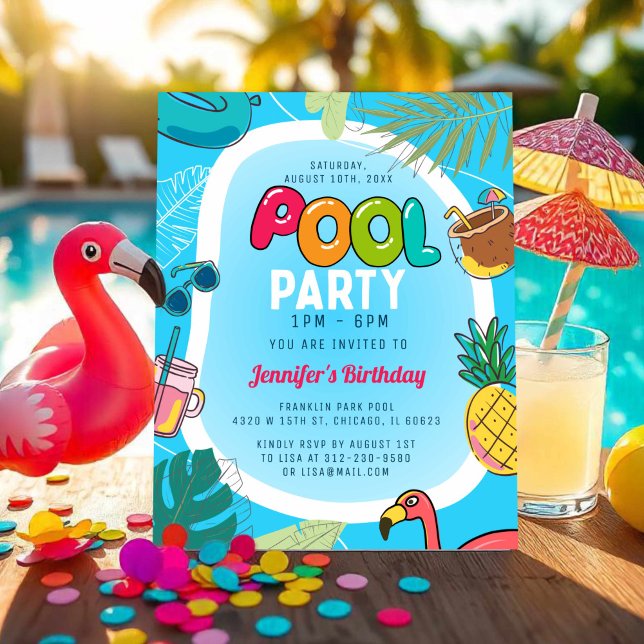 Fun & Colourful Pool Party | Palm Swimming Birthda (Creator Uploaded)