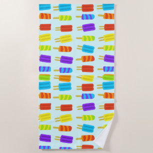 Fun Colourful Popsicles Summer Treat Beach Towel