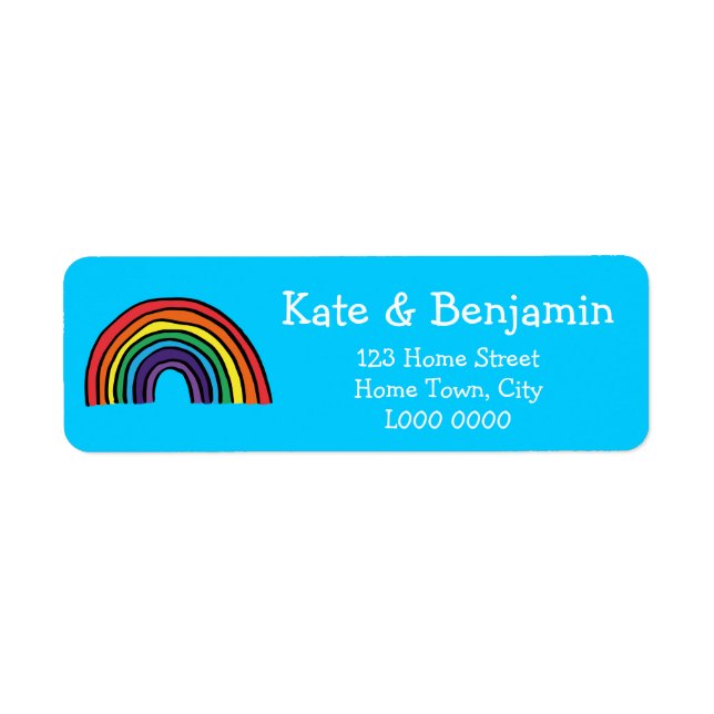Fun Colourful Rainbow Address Label (Front)
