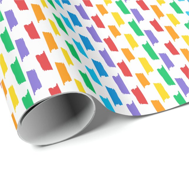 Fun & Colourful Rainbow Brushstrokes Design Wrapping Paper (Roll Corner)