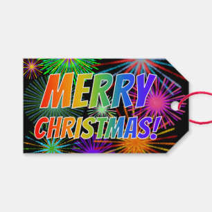 Fun, Colourful, Rainbow Spectrum "MERRY CHRISTMAS! Gift Tags