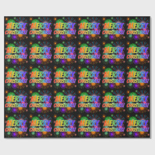 Fun, Colourful, Rainbow Spectrum "MERRY CHRISTMAS! Wrapping Paper