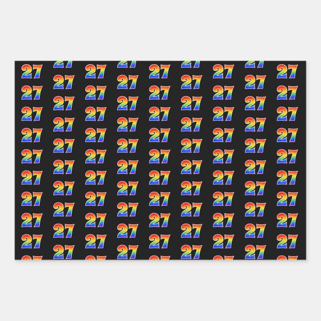 Fun, Colourful, Rainbow Spectrum Pattern 27 Event  Wrapping Paper Sheet (Front)