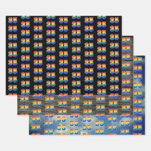 Fun, Colourful, Rainbow Spectrum Pattern 35 Event  Wrapping Paper Sheet