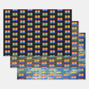 Fun, Colourful, Rainbow Spectrum Pattern 38 Event  Wrapping Paper Sheet