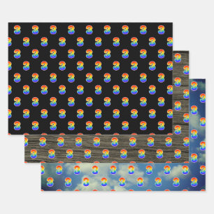 Fun, Colourful, Rainbow Spectrum Pattern 3 Event # Wrapping Paper Sheet