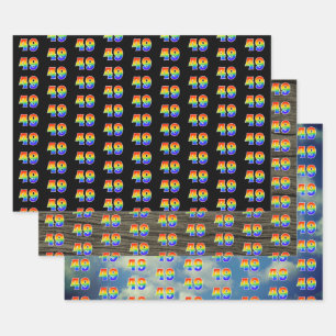 Fun, Colourful, Rainbow Spectrum Pattern 49 Event  Wrapping Paper Sheet