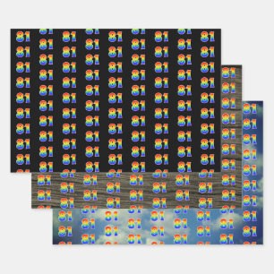 Fun, Colourful, Rainbow Spectrum Pattern 81 Event  Wrapping Paper Sheet