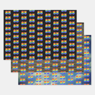 Fun, Colourful, Rainbow Spectrum Pattern 85 Event  Wrapping Paper Sheet
