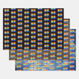 Fun, Colourful, Rainbow Spectrum Pattern 93 Event  Wrapping Paper Sheet