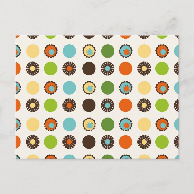 Fun Colourful Retro Boho Abstract Pattern Postcard (Front)