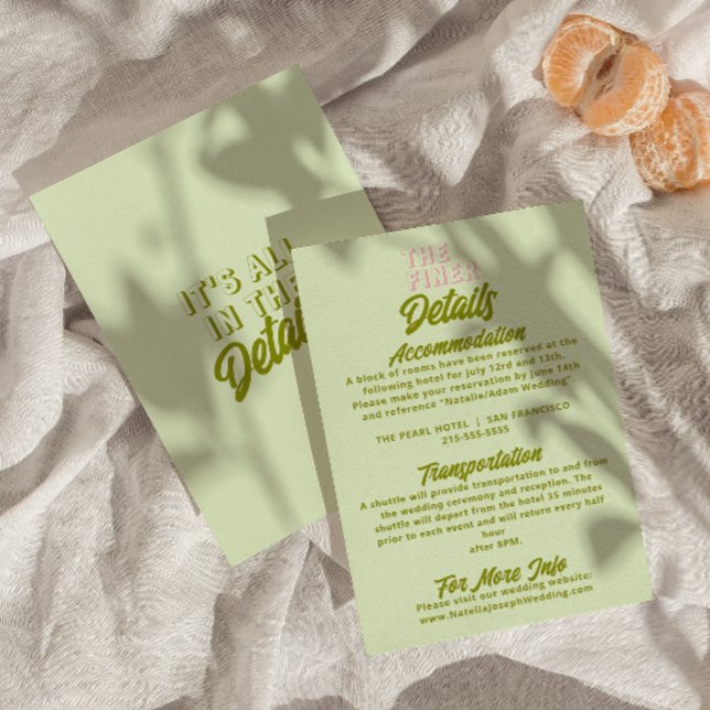 Fun Colourful Retro Funky Modern Wedding Details   Enclosure Card (Creator Uploaded)