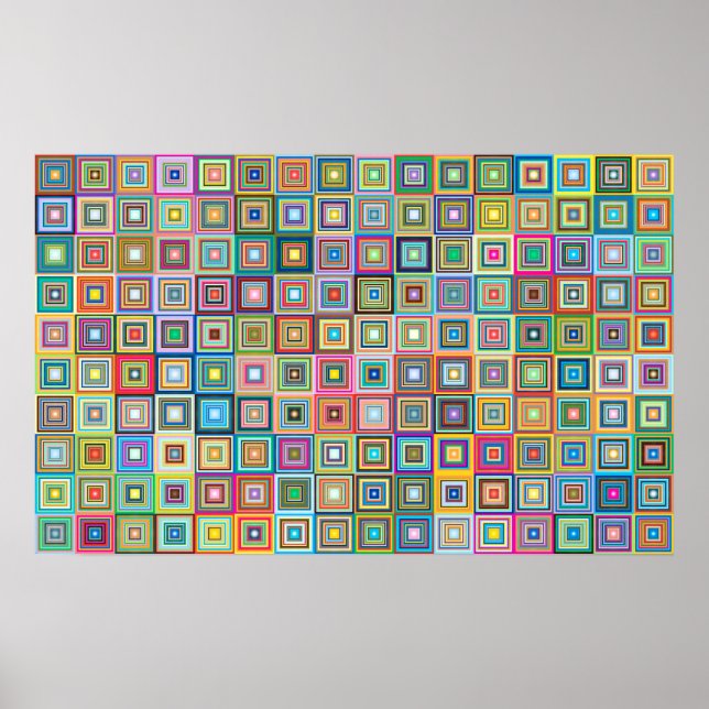 Fun Colourful Retro Tiles Pattern | Poster (Front)