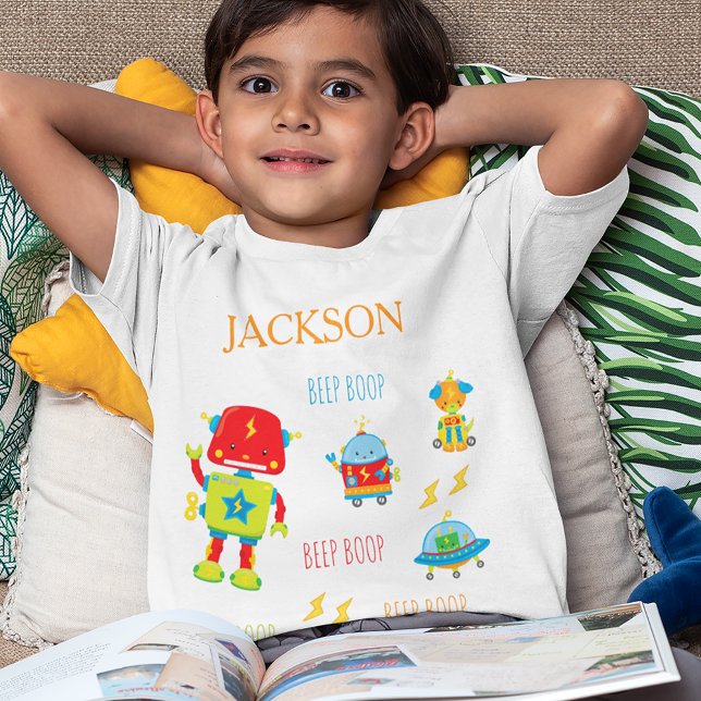 Fun Colourful Robot Beep Boop Little Kid Boy T-Shirt (Creator Uploaded)
