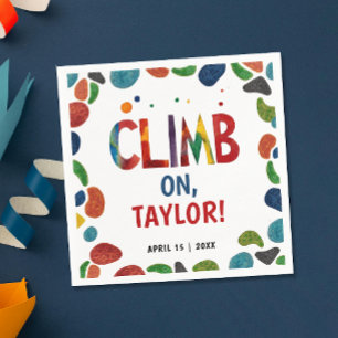 Fun Colourful Rock Climb Mountain Adventure Painte Napkin