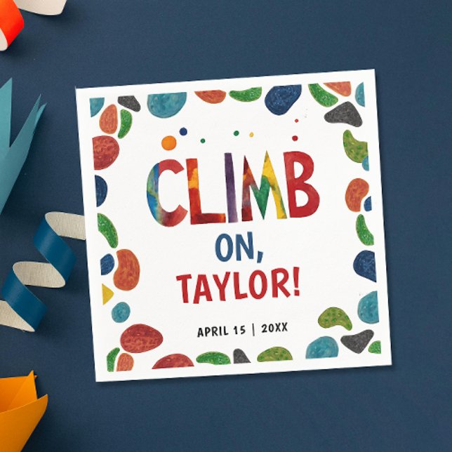 Fun Colourful Rock Climb Mountain Adventure Painte Napkin (Creator Uploaded)