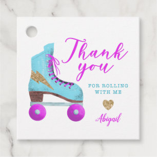 Fun Colourful Roller Skating Birthday Party Favour Tags