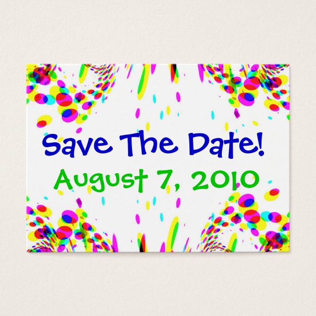 Fun Colourful Save The Date! Card (Front)