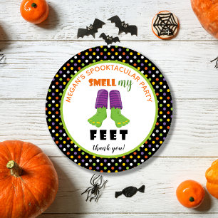 Fun Colourful Smell My Feet Halloween Party Favour Classic Round Sticker